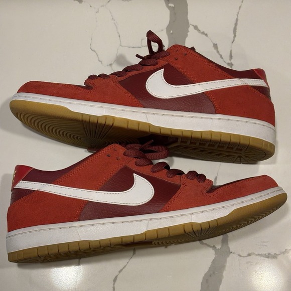 Nike Sb Zoom Dunk Low Pro Size 10 Track Red/Cedar/White 2016-2017 EUC 854866-616 main image 4